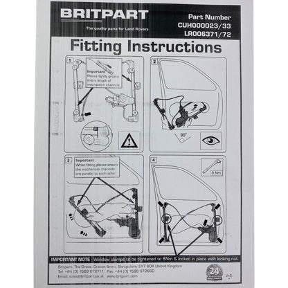 Electric Window Mechanism + Motor Assembly for Land Rover Freelander 1 - Front Left