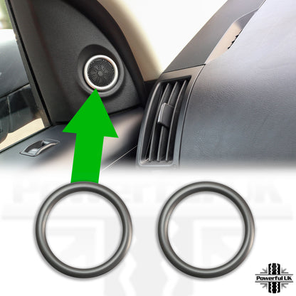 Interior Door Speaker Trim kit (2pc) in Silver for Land Rover Freelander 2