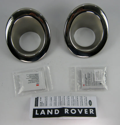 Front Bumper Fog Lamp Covers in Stainless Steel for Land Rover Freelander 2 - PAIR