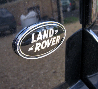 Black & Silver Badge on Chrome Plinth for Range Rover Evoque