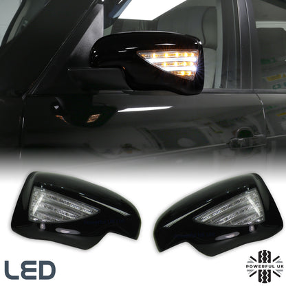 Full Mirror Covers With LED for Range Rover L322 (05-09 Mirrors) - Gloss Black