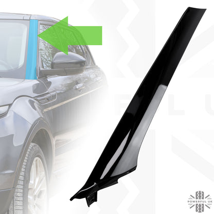 Aftermarket A Pillar Finisher in Gloss Black for Range Rover Evoque 1 '5 Door' (2011-18) - LEFT