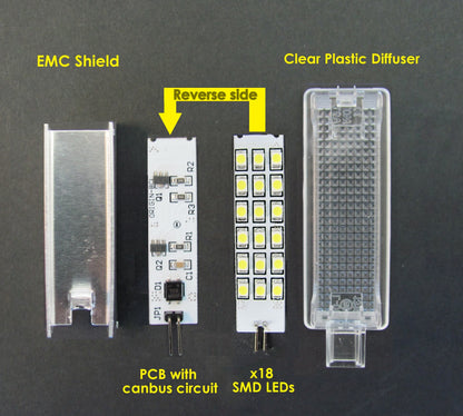 WHITE LED Door Courtesy Lights for Land Rover Freelander 2 (2pc)