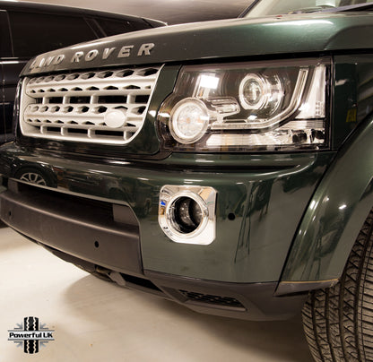 Front Bumper Fog Lamp Bezels Facelift look - Full Chrome - for Land Rover Discovery 4 2010-14