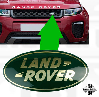 Genuine Front Grille Badge - Green & Gold - for Range Rover Evoque