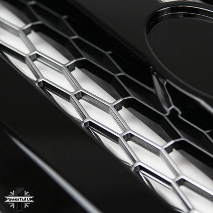 Grille Kit for Land Rover Defender (3pc) - Gloss Black & Silver Mesh