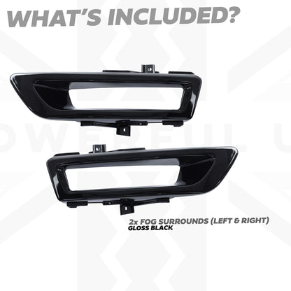 Gloss Black Fog Light Surround for Land Rover Discovery Sport 2015-19 - Pair