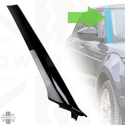 Aftermarket A Pillar Finisher in Gloss Black for Range Rover Evoque 1 '5 Door' (2011-18) - RIGHT