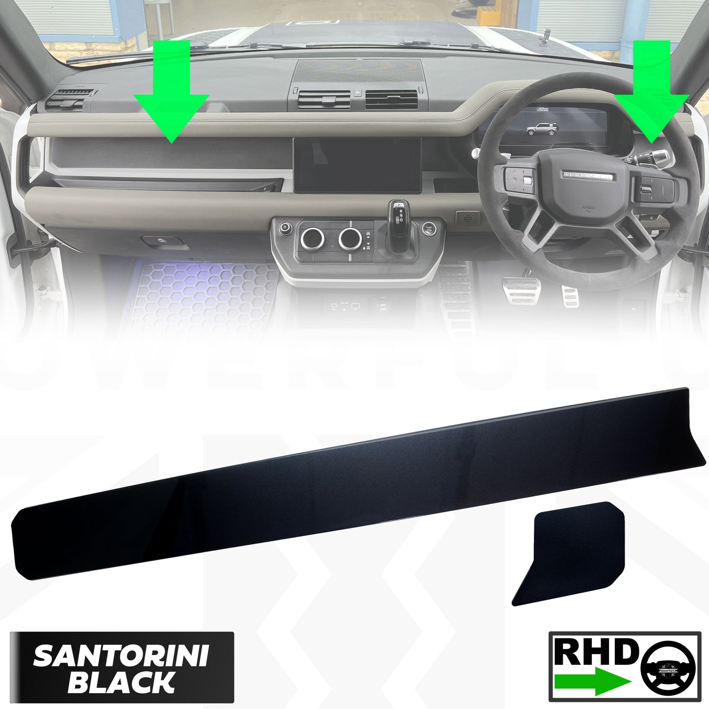 Aluminium Dashboard Fascia Panel Kit for Land Rover Defender L663 (RHD) - Santorini Black