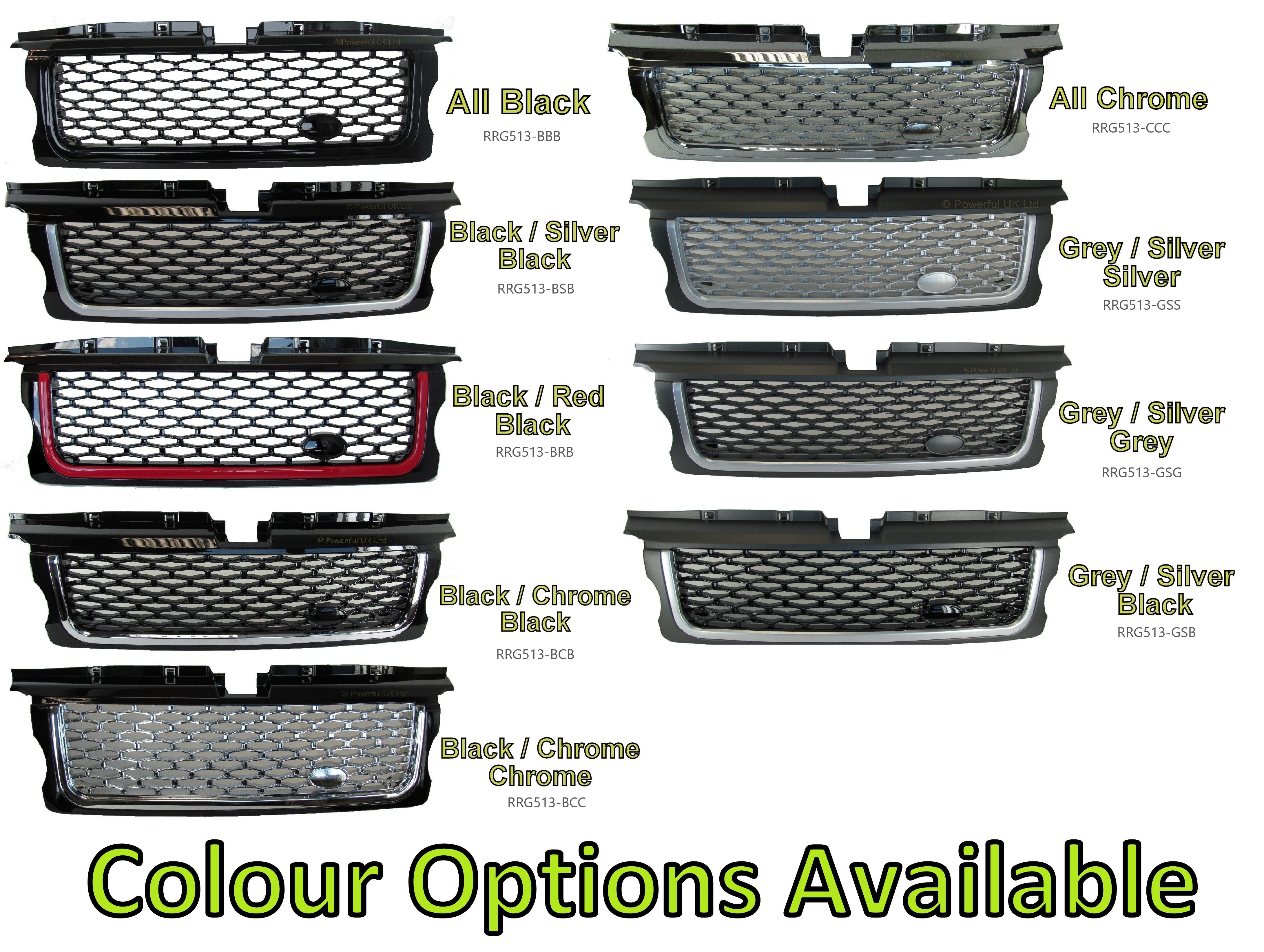 Front Grille - Black/Chrome/Black for Range Rover Sport 05-09