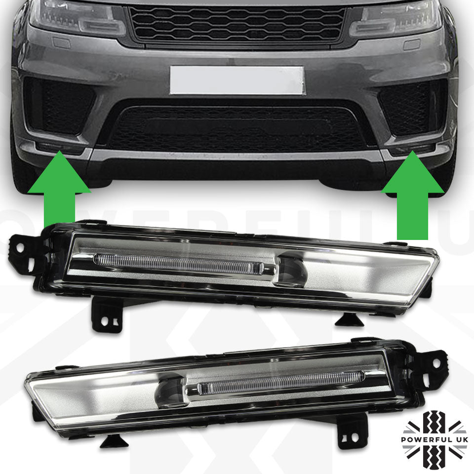 Silver Front LED Fog Light for Range Rover Sport 2018 - PAIR