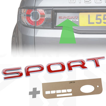 Tailgate SPORT Lettering - Silver & Red for Land Rover Discovery Sport