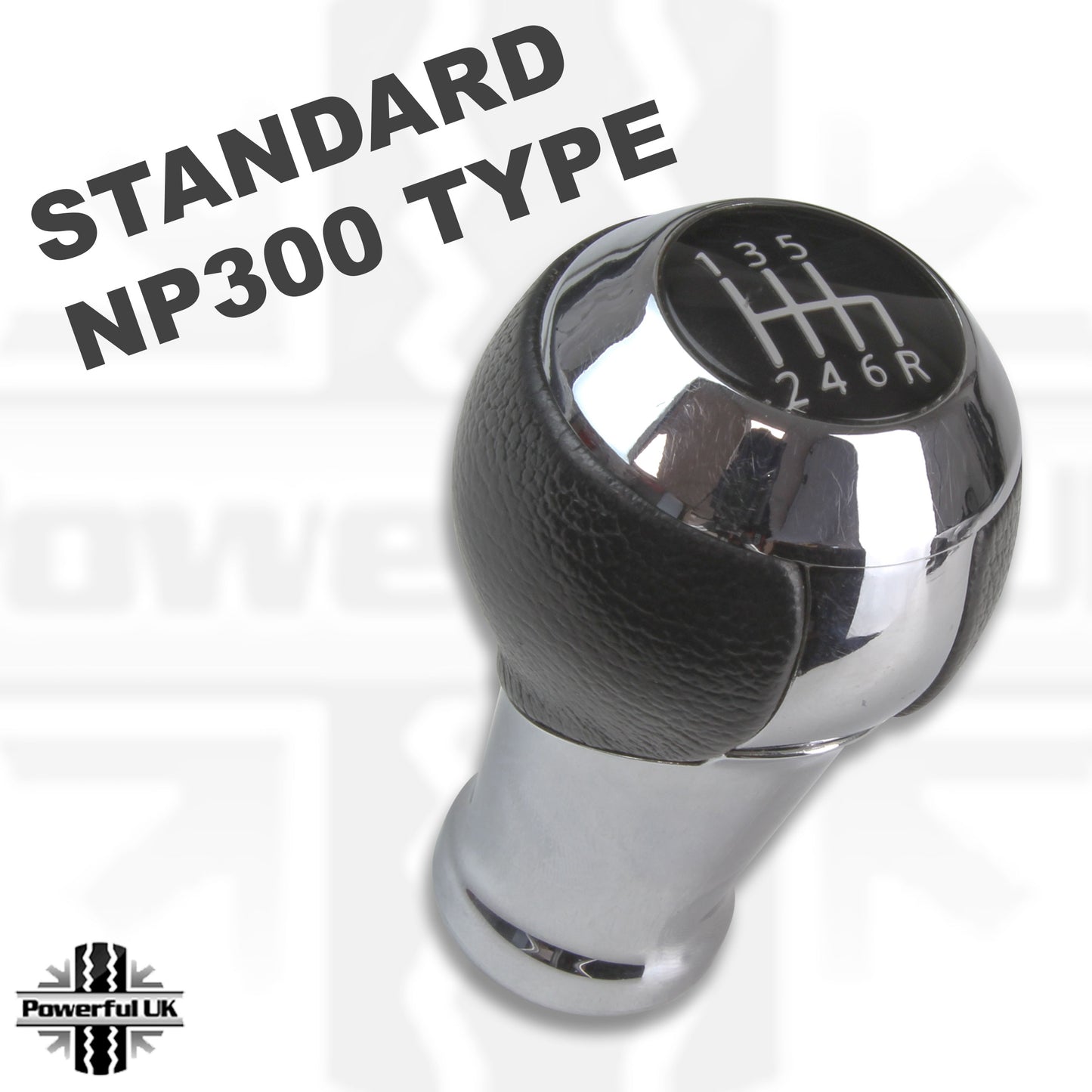 Manual Gear Knob - 6 Speed - Smooth Leather & Alloy for Nissan Navara NP300