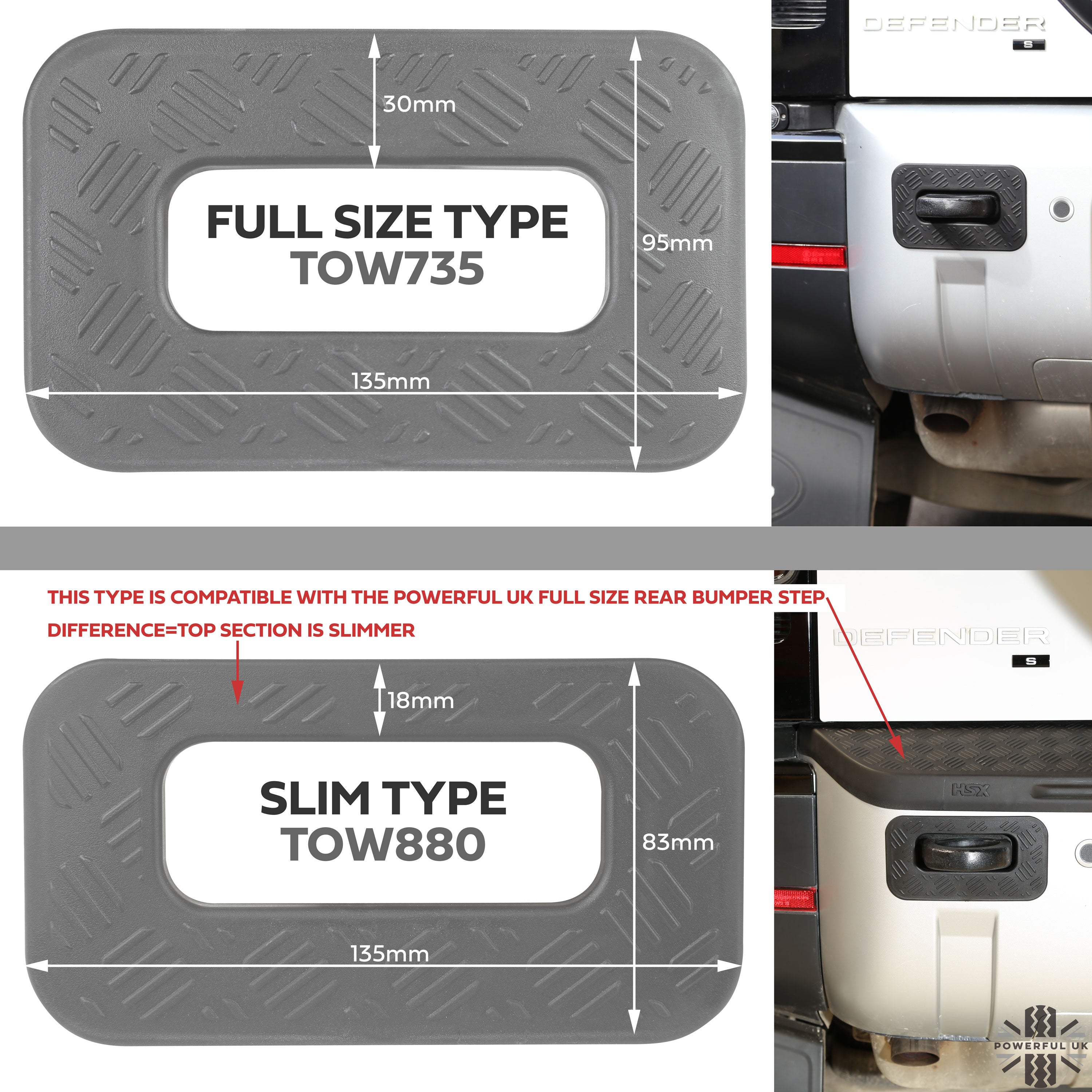 Tow Loop Surrounds Chequer Plate for Land Rover Defender L663 