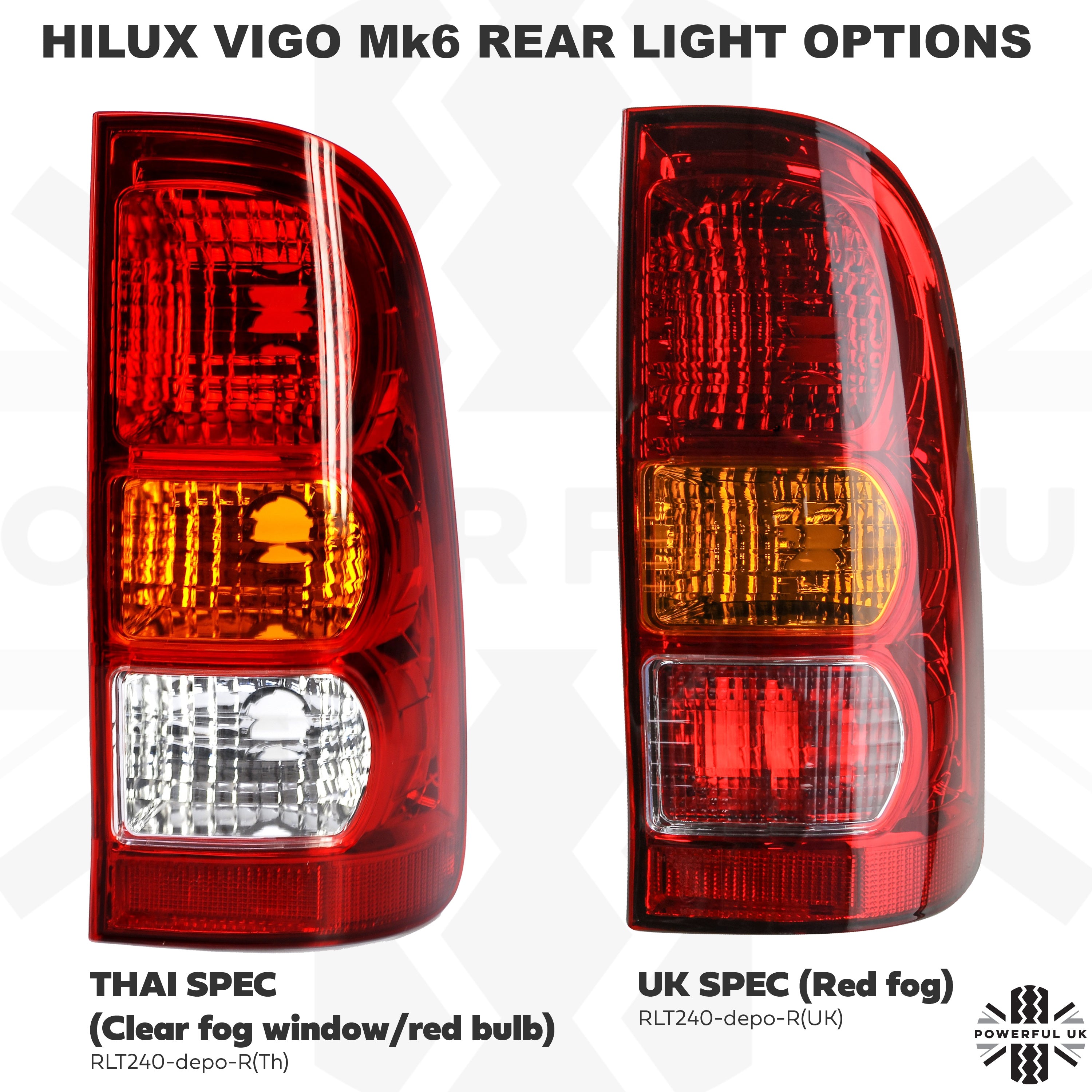 Toyota Hilux Mk6 / Vigo Rear Light - with E Mark - RH