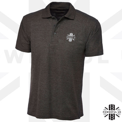 Embroidered Polo Shirt Powerful UK Ltd "Merch" - Charcoal Grey - SMALL