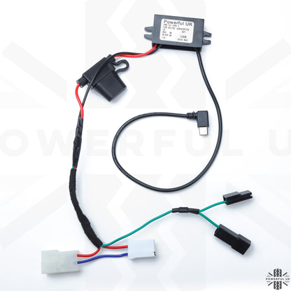 Overhead Console 'Dashcam' Wiring Kit - Tap-in Loom + USB-C Adapter for Land Rover Freelander 2 (2012+)