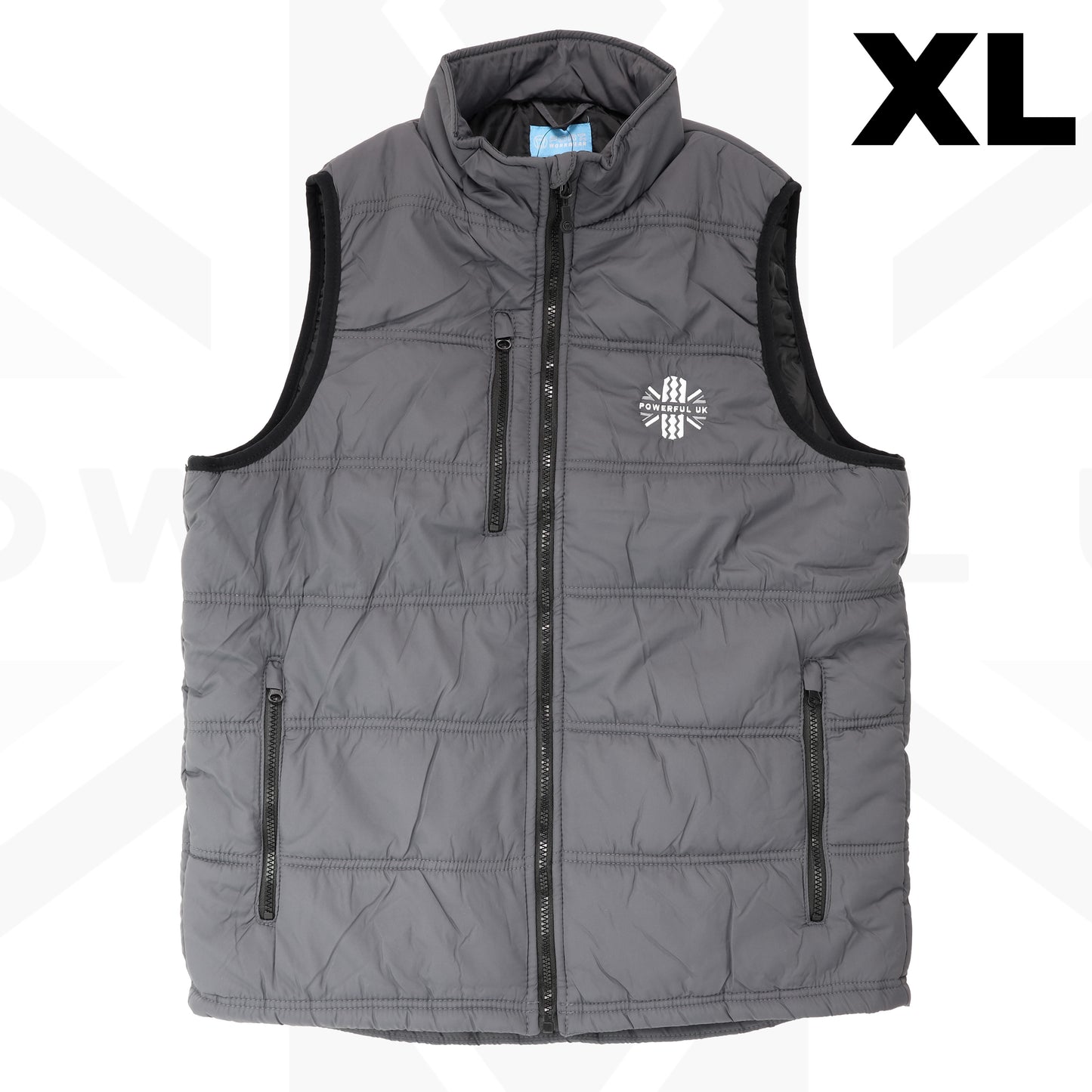 Embroidered Bodywarmer Powerful UK Ltd "Merch" - Grey - EXTRA LARGE