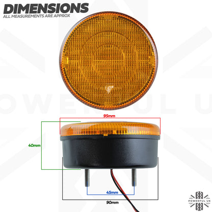 LED Round Indicator Lights 90/95mm - Pair