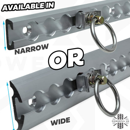 3x Cargo Track/Rails + 4x Tie-down loops - Narrow Type