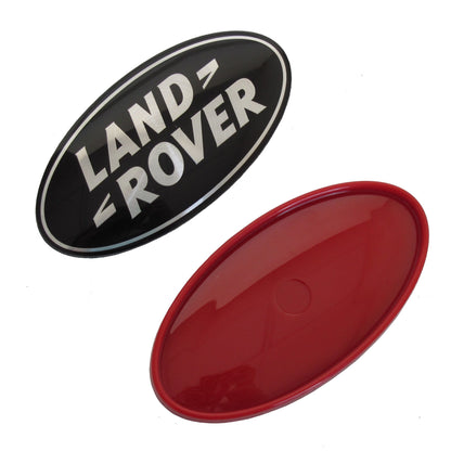 Black & Silver Badge on Red Plinth for Range Rover Evoque