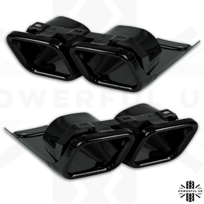 Rear Bumper Quad Exhaust Tips "SVO Style" for Range Rover L405 - Black