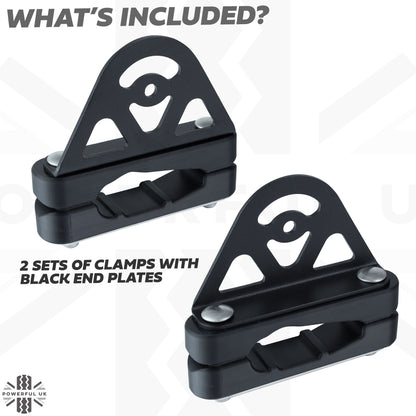 Roof Rack Mount Clamp Kit for Thule Cross Bars - Kit D (Black)