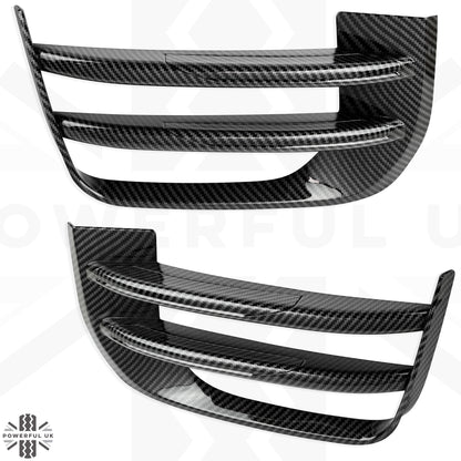 Carbon Fibre Effect Front fog Surrounds wih Carbon Fibre Effect Inserts for Range Rover Evoque SE & HSE (2016-19)