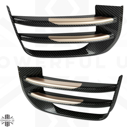 Carbon Fibre Effect Front fog Surrounds wih Copper Inserts for Range Rover Evoque SE & HSE (2016-19)