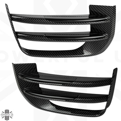 Carbon Fibre Effect Front fog Surrounds wih Black Inserts for Range Rover Evoque SE & HSE (2016-19)