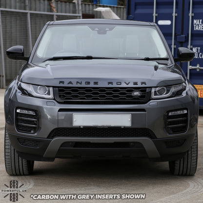 Black Front fog Surrounds wih Black Blades for Range Rover Evoque SE & HSE (2016-19)