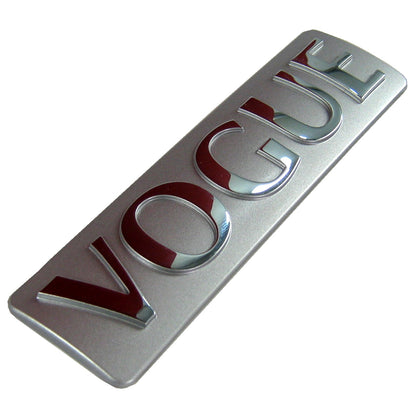 One Piece VOGUE Badge - Silver & Chrome for Range Rover