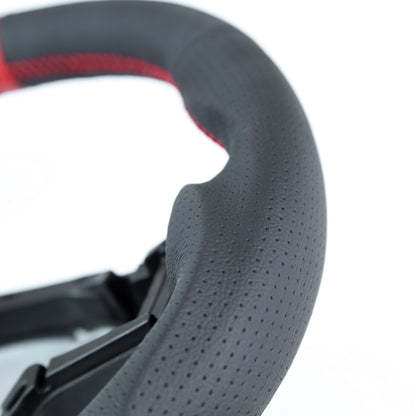 Steering Wheel - Non-Heated - Sports Grip - Red Stitch - for Tesla Model 3