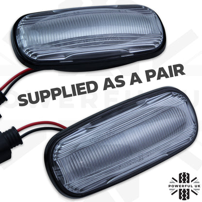 Side Repeaters (Pair) - LED - Clear - Dynamic Sweep for MG Rover (various models)