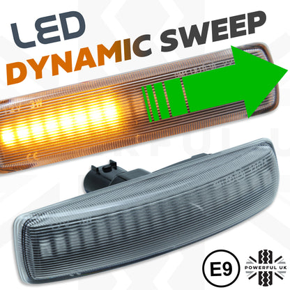 LED Dynamic Sweep Side Repeaters for Land Rover Discovery 3 & 4 (Pair) - Clear