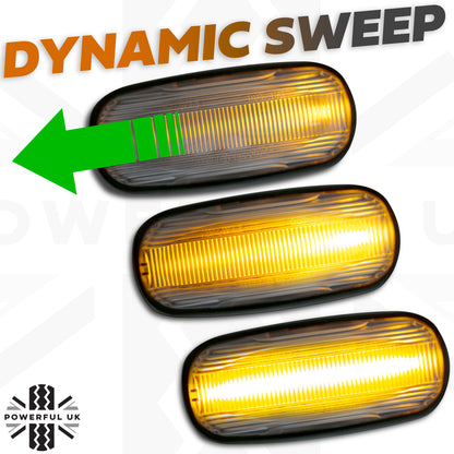 Side Repeaters (Pair) - LED - Clear - Dynamic Sweep for MG Rover (various models)