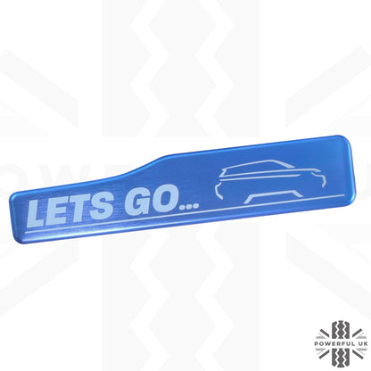 Door Scuff Plate Insert Set - Blue + 'Lets Go' for Range Rover Evoque