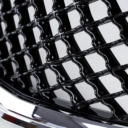 Front Grille - Gloss Black Mesh + Chrome - for Toyota Hilux Mk8 Revo (2016-20)