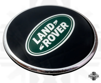 Genuine 4x Black & Green Alloy Wheel Centre Caps for Land Rover Discovery 3 & 4