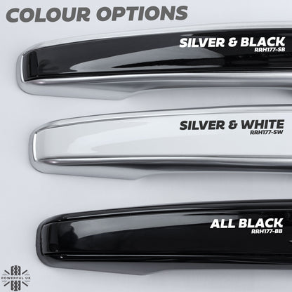 'Autobiography Style' Door Handles Skins in Silver & Black for Land Rover Discovery Sport