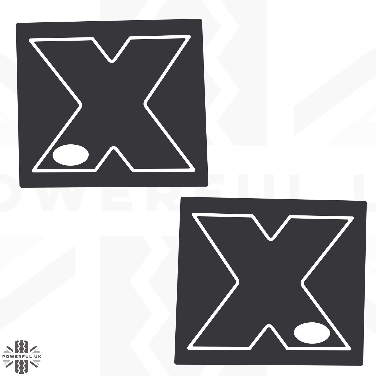 Side Panel Decal Kit - 'X' - Matte Black for Land Rover Defender L663(90)