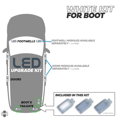 WHITE LED interior boot lamp upgrade for Range Rover L405  (3pc)