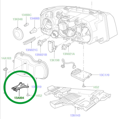 Headlight release ramp tab for Freelander 2 Genuine clip LH or RH