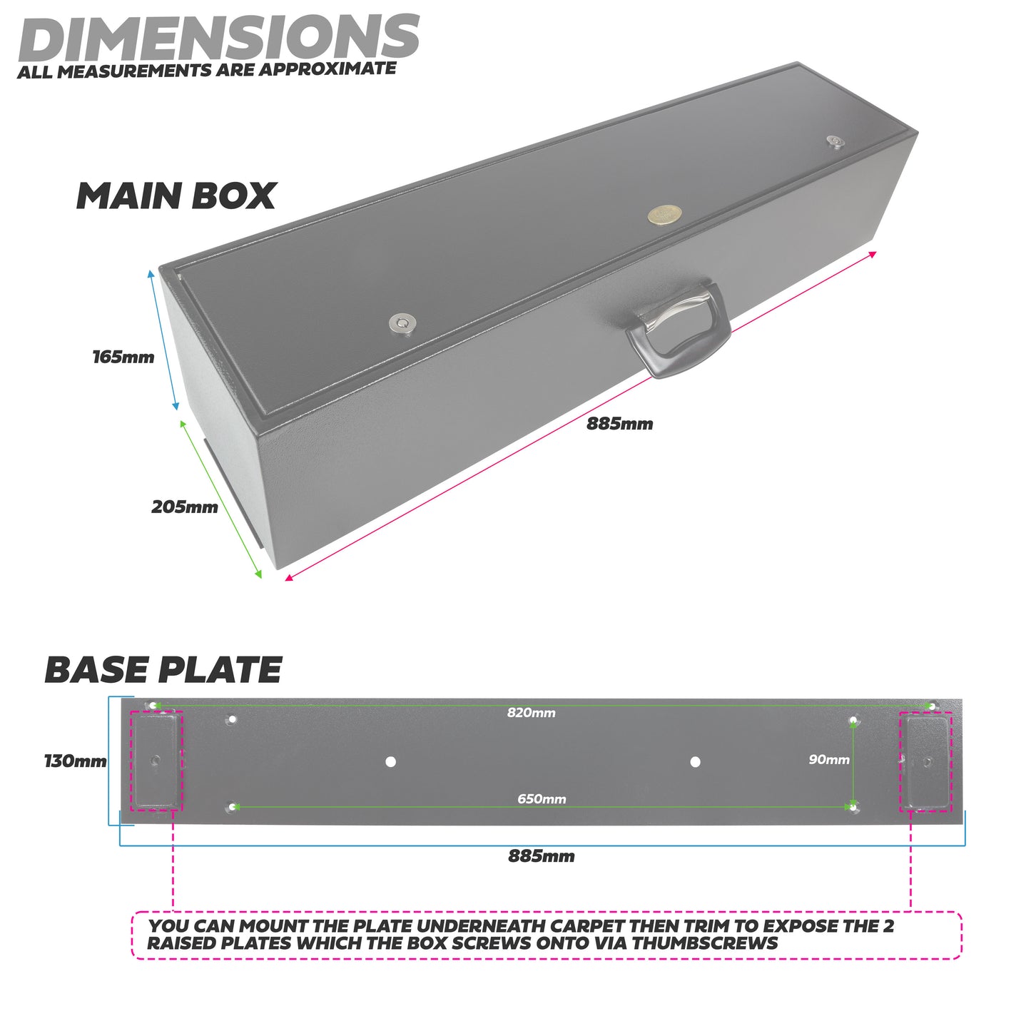 Metal Gun/Security Box for Range Rover Classic