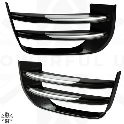 Black Front fog Surrounds wih Silver Inserts for Range Rover Evoque SE & HSE (2016-19)