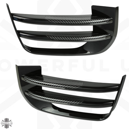 Black Front fog Surrounds wih Carbon Fibre Effect Inserts for Range Rover Evoque SE & HSE (2016-19)