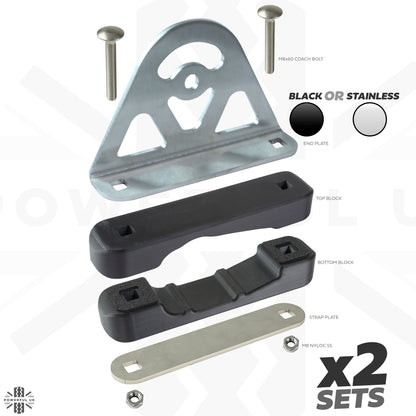 Roof Rack Mount Clamp Kit for Thule Cross Bars - Kit D (Black)