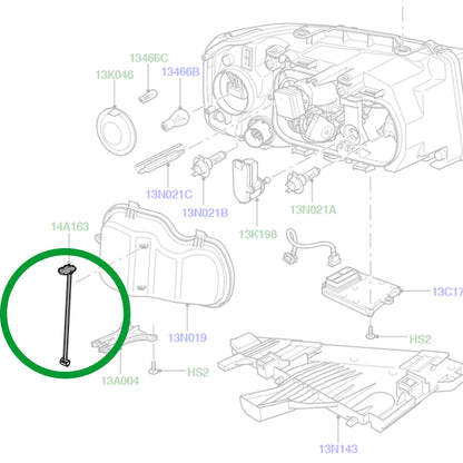 Headlight release rod plunger tab for Land Rover Freelander 2 Genuine LR001547