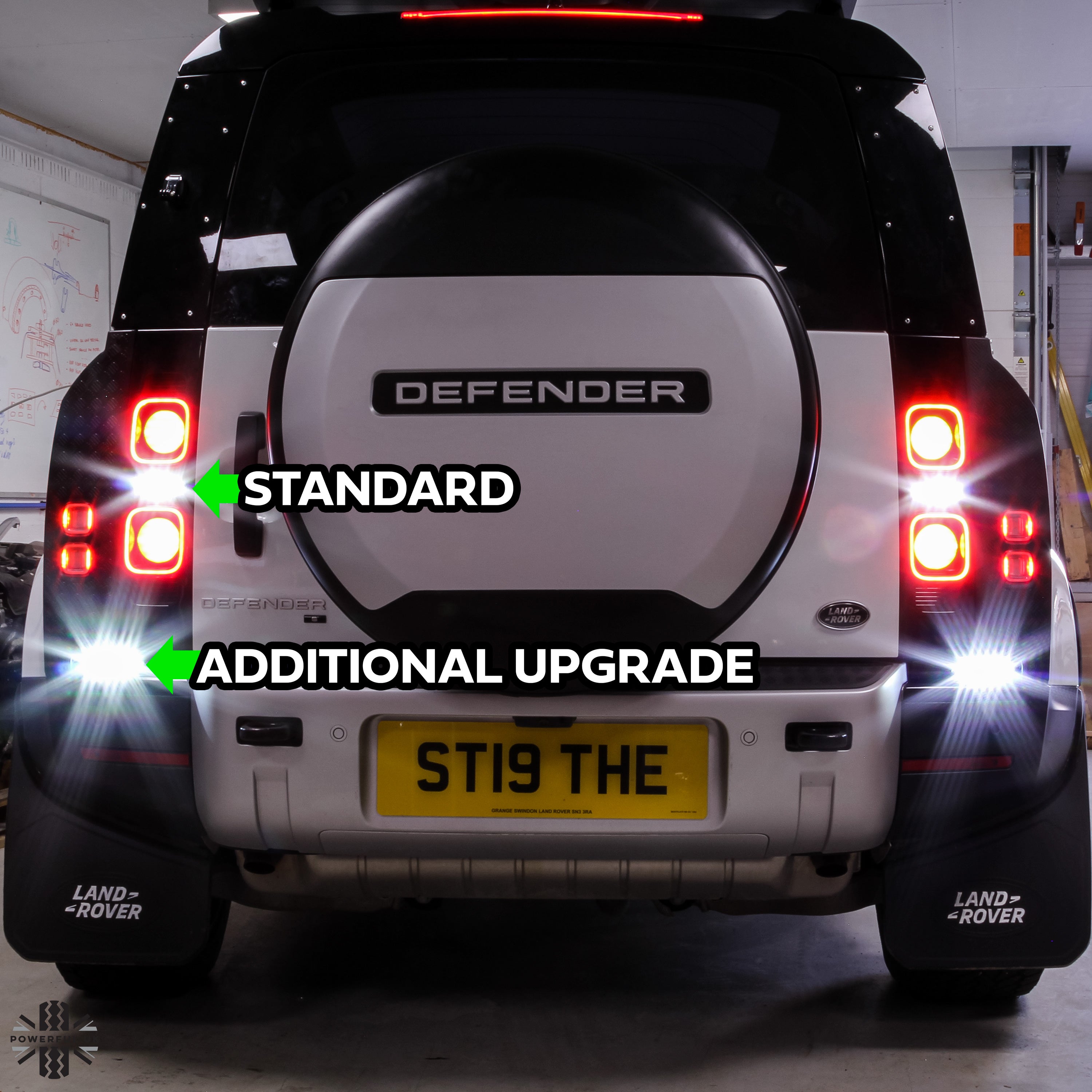 LED rear light upgrade kit for Land Rover Defender L663 White