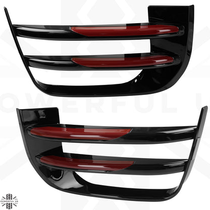 Black Front fog Surrounds wih Red Inserts for Range Rover Evoque SE & HSE (2016-19)